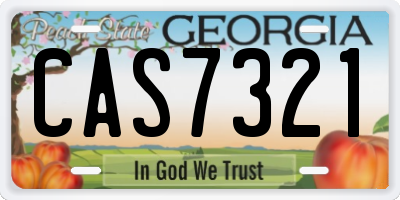 GA license plate CAS7321