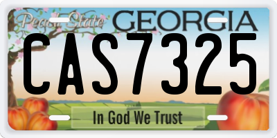 GA license plate CAS7325