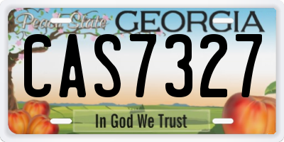 GA license plate CAS7327