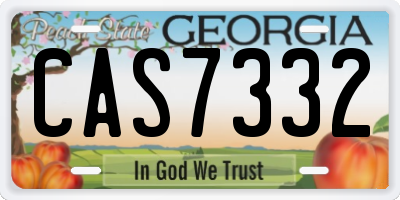 GA license plate CAS7332