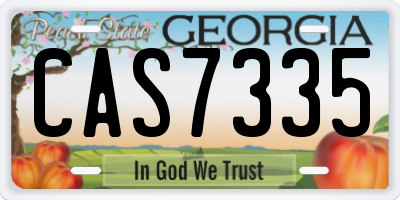 GA license plate CAS7335