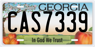 GA license plate CAS7339