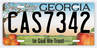 GA license plate CAS7342