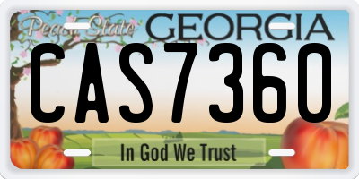 GA license plate CAS7360