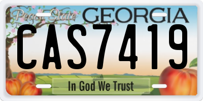 GA license plate CAS7419