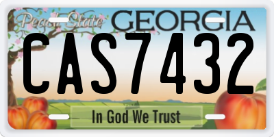 GA license plate CAS7432