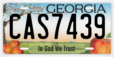 GA license plate CAS7439