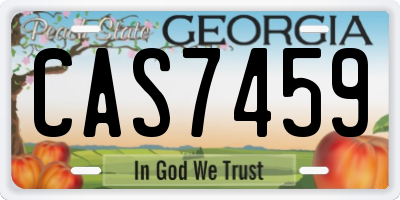 GA license plate CAS7459