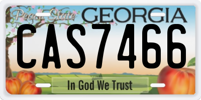 GA license plate CAS7466