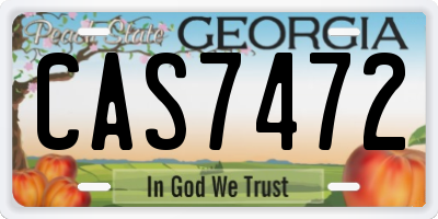 GA license plate CAS7472