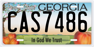 GA license plate CAS7486