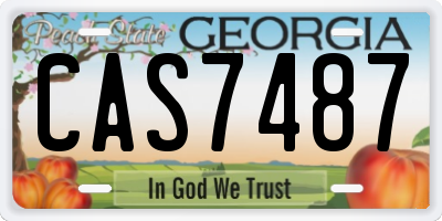 GA license plate CAS7487
