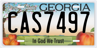 GA license plate CAS7497