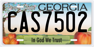 GA license plate CAS7502