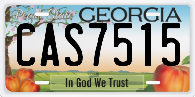 GA license plate CAS7515