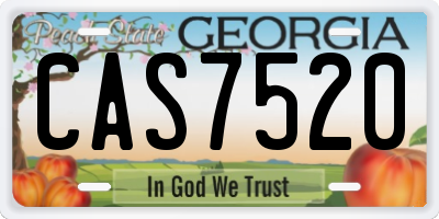 GA license plate CAS7520