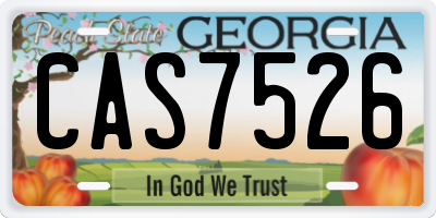 GA license plate CAS7526