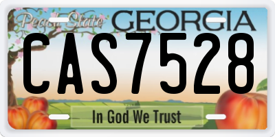 GA license plate CAS7528