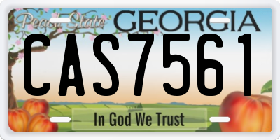 GA license plate CAS7561