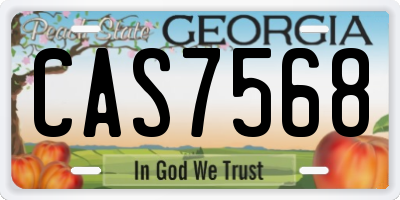GA license plate CAS7568