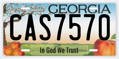 GA license plate CAS7570