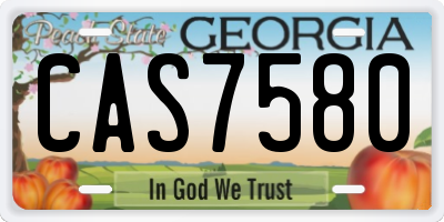 GA license plate CAS7580