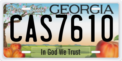 GA license plate CAS7610