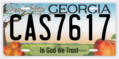 GA license plate CAS7617