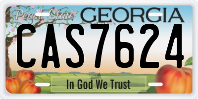 GA license plate CAS7624