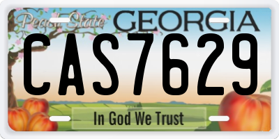 GA license plate CAS7629