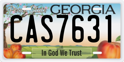 GA license plate CAS7631