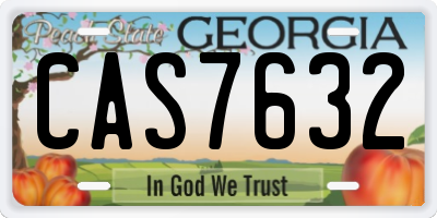 GA license plate CAS7632