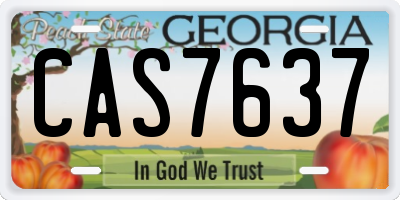GA license plate CAS7637