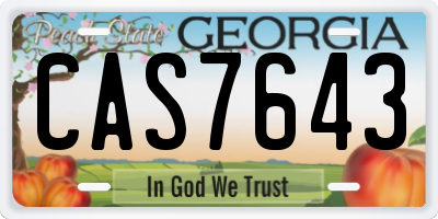 GA license plate CAS7643