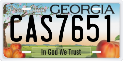 GA license plate CAS7651