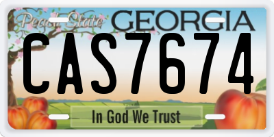 GA license plate CAS7674