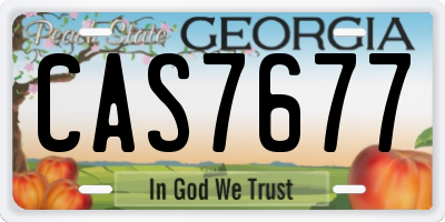 GA license plate CAS7677