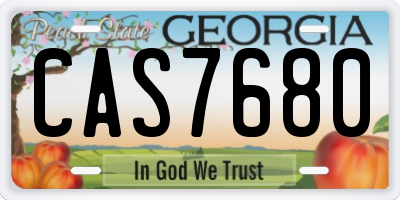 GA license plate CAS7680