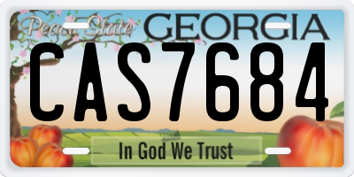 GA license plate CAS7684