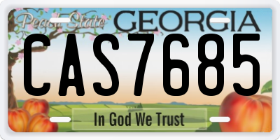 GA license plate CAS7685