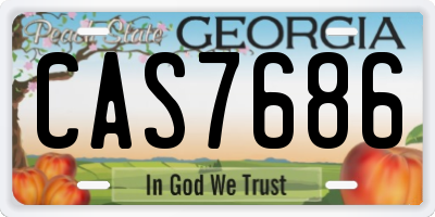 GA license plate CAS7686