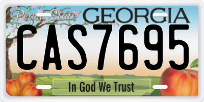 GA license plate CAS7695