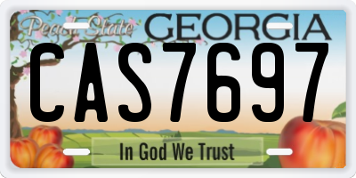 GA license plate CAS7697