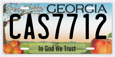 GA license plate CAS7712
