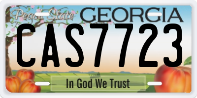 GA license plate CAS7723