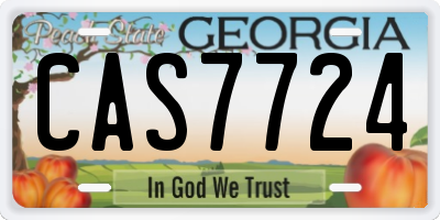 GA license plate CAS7724