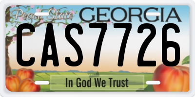 GA license plate CAS7726