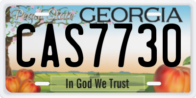 GA license plate CAS7730