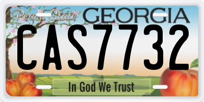 GA license plate CAS7732