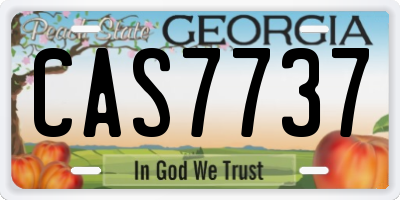 GA license plate CAS7737